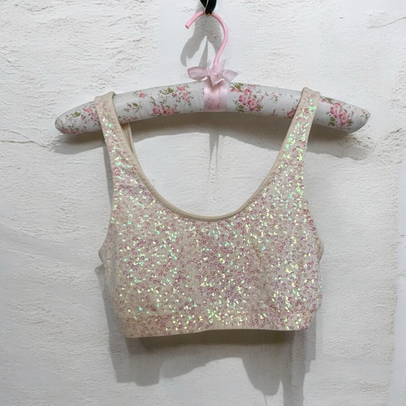 Y2k fairy Sequin Crop Top angelcore Fairycore boho 2 - Picture 1 of 4